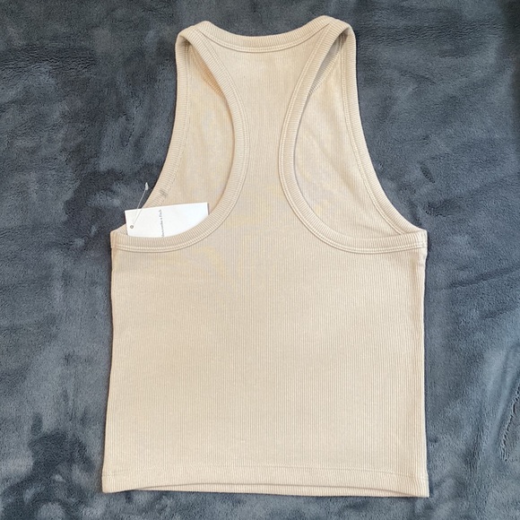 New Abercrombie and Fitch Ribbed Racerback Beige Tank Top Size XS - Picture 2 of 7